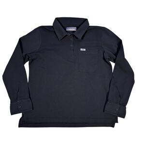 FIGS FIGSPRO Polo Shirt Mens Large Black Long Sleeve Pocket Workwear Medical